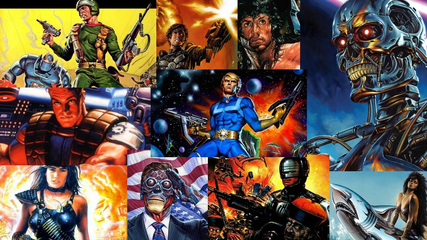 1980s, RoboCop, Rambo, Terminator, Space, Badass, Collage, Movies  Wallpapers HD / Desktop and Mobile Backgrounds