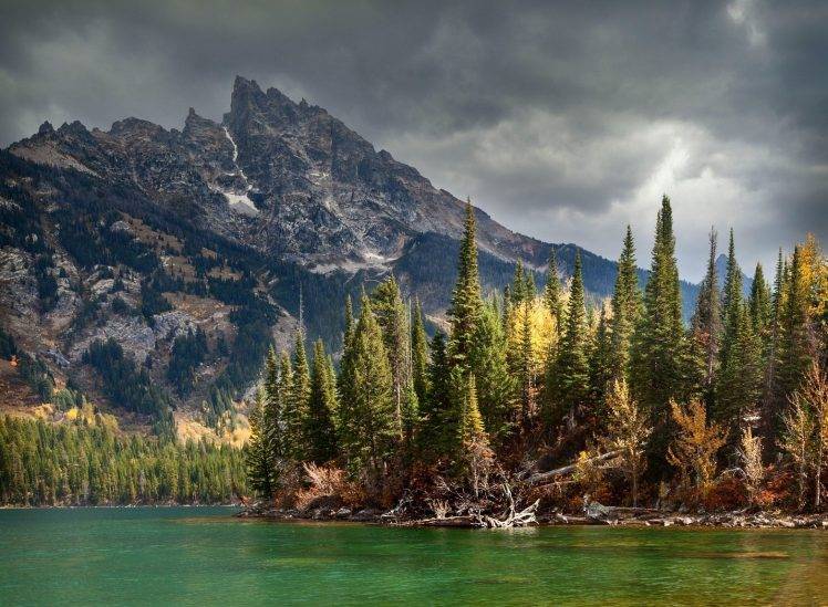 lake, Mountain, Forest, Clouds, Storm, Water, Trees, Summer, Nature, Landscape HD Wallpaper Desktop Background