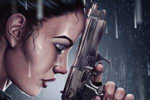 women, Tomb Raider, Lara Croft, Beretta 92FS