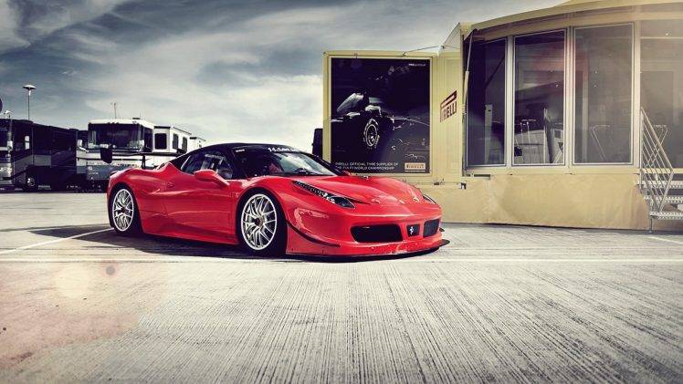 car, Ferrari, Ferrari 458 Italia GT3, Red Cars HD Wallpaper Desktop Background
