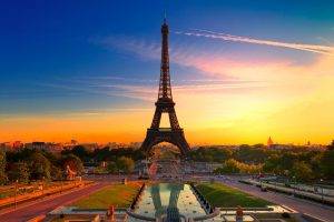 Paris, Eiffel Tower, HDR, Architecture, City, Sunset, France, Cityscape, Sunrise, Landscape