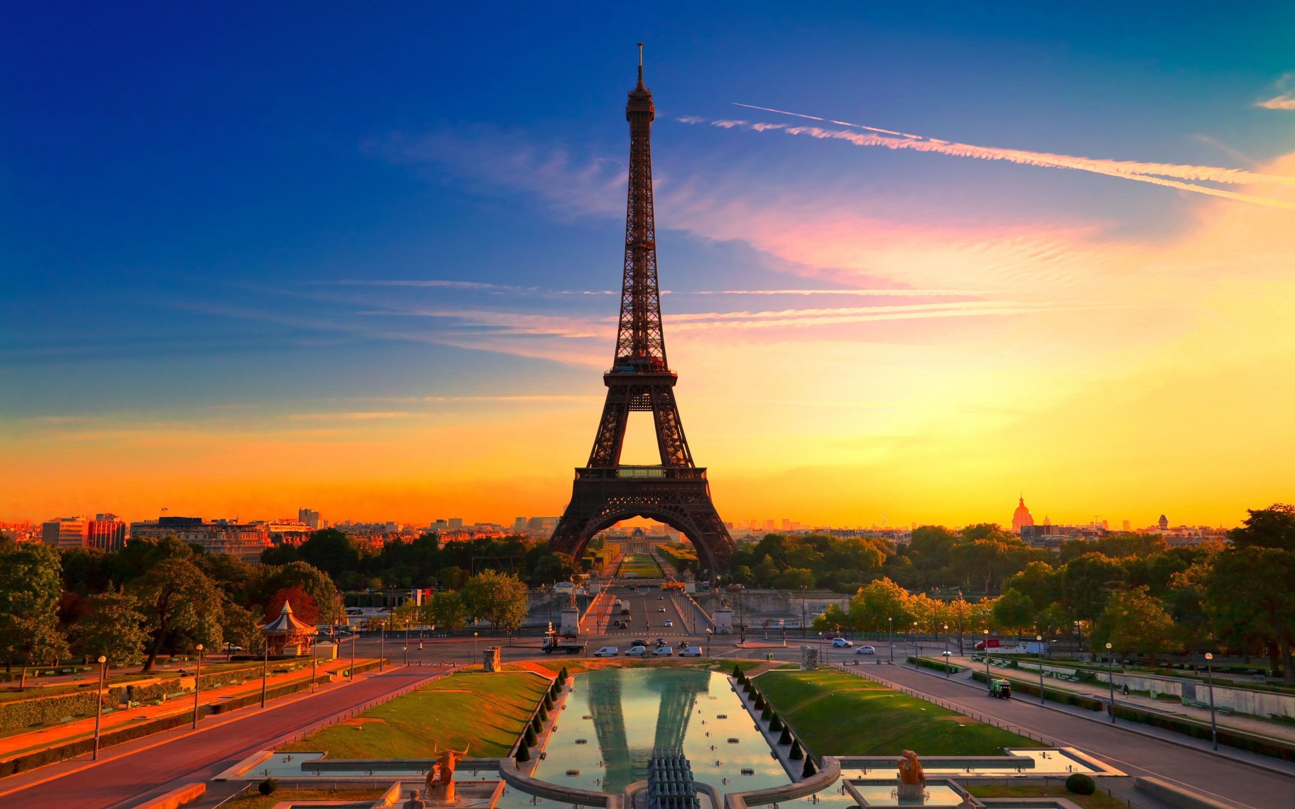 Paris, Eiffel Tower, HDR, Architecture, City, Sunset, France, Cityscape, Sunrise, Landscape Wallpaper