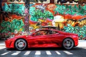 car, Ferrari, Graffiti, Colorful, Ferrari F430, Ferrari F430 Scuderia