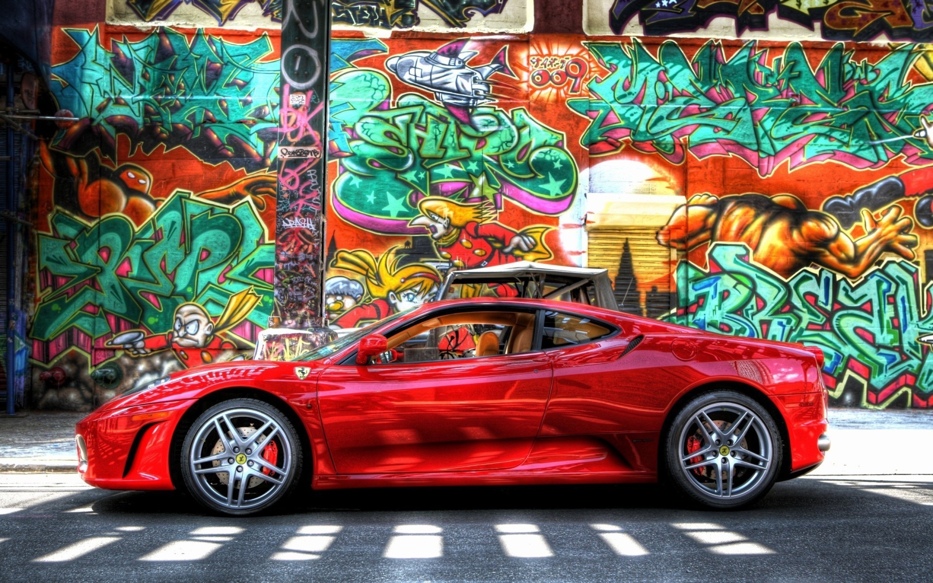 car, Ferrari, Graffiti, Colorful, Ferrari F430, Ferrari F430 Scuderia Wallpaper