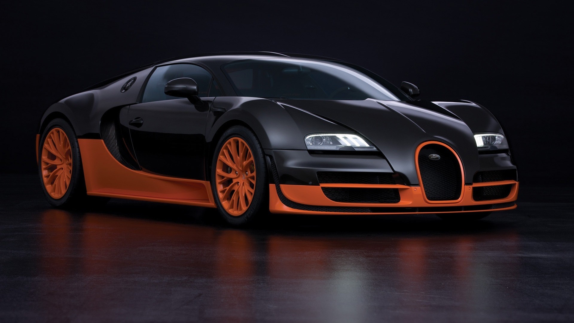 Bugatti Veyron Super Sport, Car, Orange Wallpaper