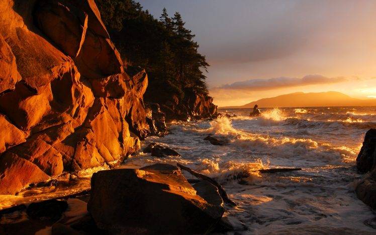 nature, Landscape, Sea, Waves, Cliff HD Wallpaper Desktop Background