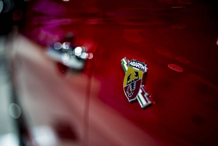Fiat 500 Abarth, Car, Blurred, Red Cars HD Wallpaper Desktop Background