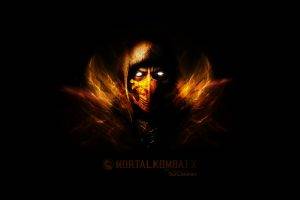 video Games, Mortal Kombat X, Mortal Kombat, Simple Background, Scorpion (character)