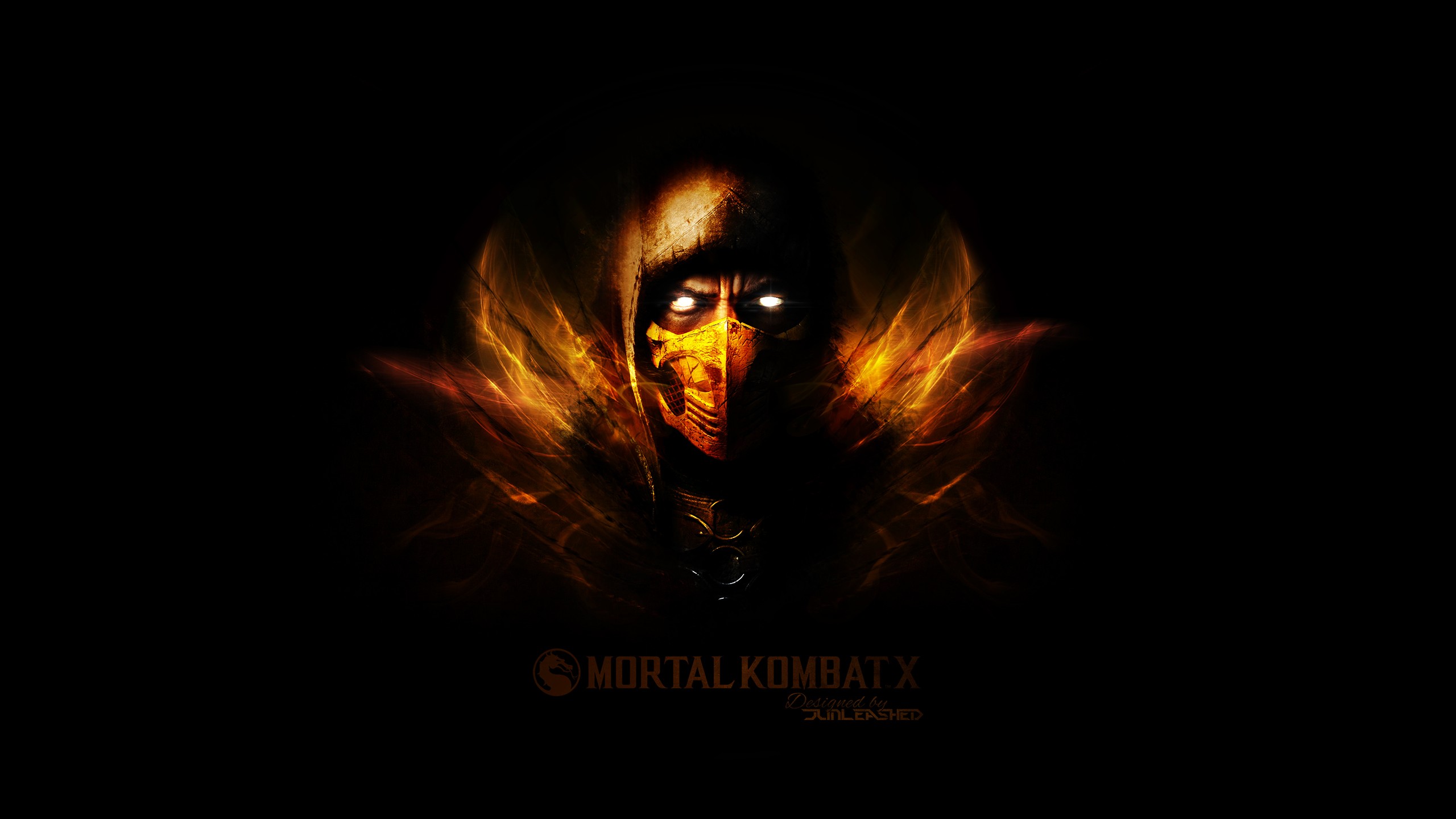 video Games, Mortal Kombat X, Mortal Kombat, Simple Background, Scorpion (character) Wallpaper