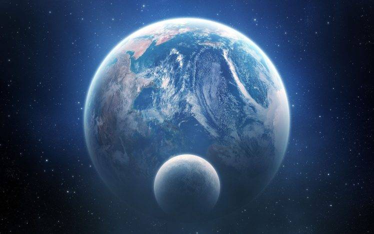 Earth, Space, Planet, Moon, Space Art HD Wallpaper Desktop Background