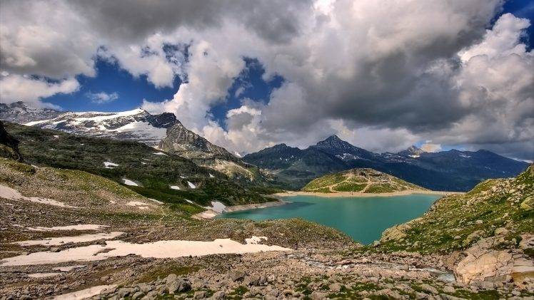 nature, Landscape, Lake, Mountain, Clouds HD Wallpaper Desktop Background