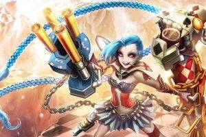 Jinx (League Of Legends), Blue Hair, Weapon, Fan Art