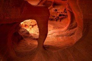 nature, Cave, Stones, Abstract, Rock, Valley, Nevada, USA, Sand, Orange