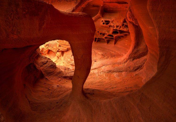 nature, Cave, Stones, Abstract, Rock, Valley, Nevada, USA, Sand, Orange HD Wallpaper Desktop Background