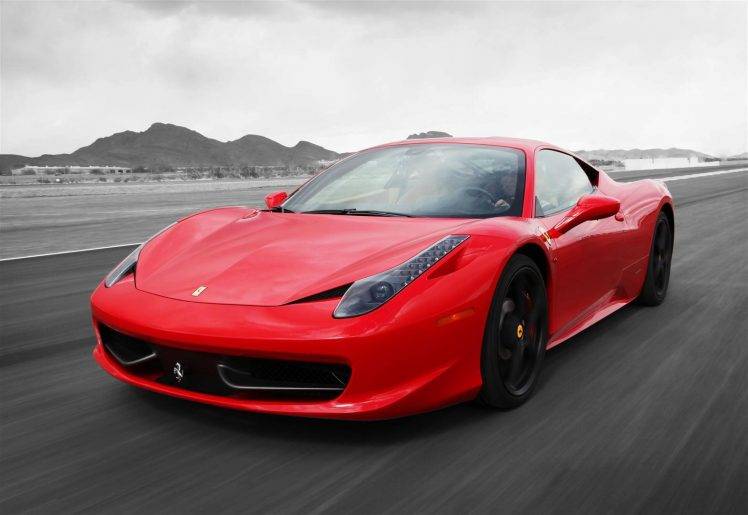 Ferrari, Ferrari 458, Car, Selective Coloring, Red Cars HD Wallpaper Desktop Background