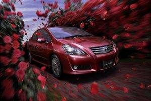 car, Red Cars, Rose, Petals, Motion Blur