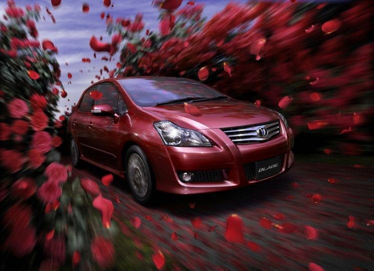 car, Red Cars, Rose, Petals, Motion Blur HD Wallpaper Desktop Background