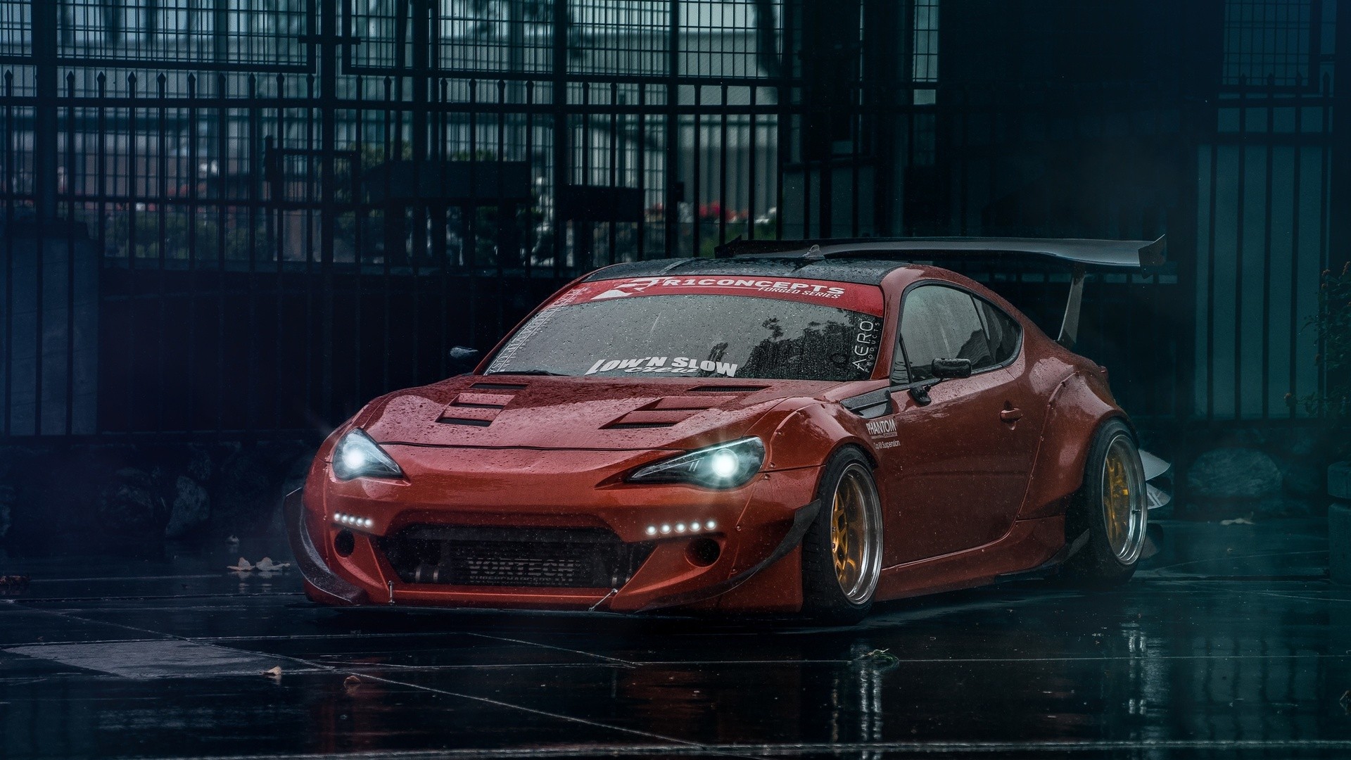 car, Toyota, Tuning, Scion FR S, Subaru BRZ, Stance, Red Cars Wallpaper