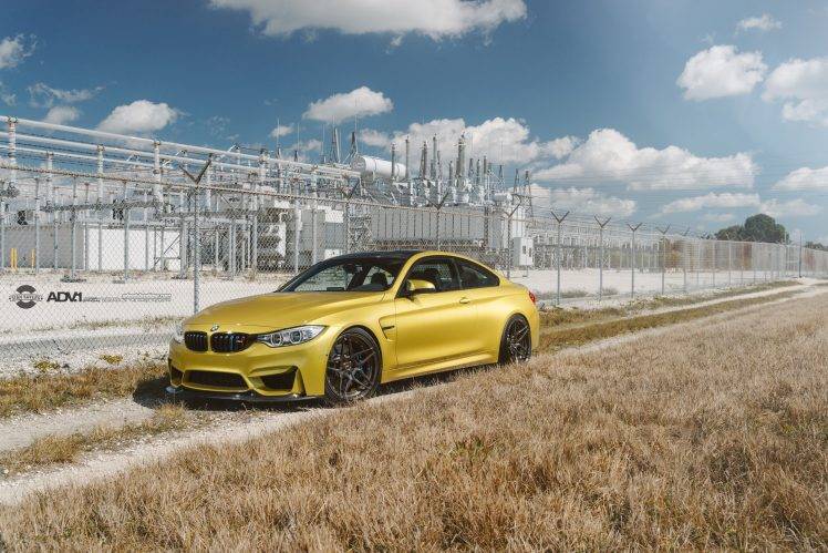 BMW, BMW M4, ADV.1, ADV.1 Wheels, Austin Yellow HD Wallpaper Desktop Background