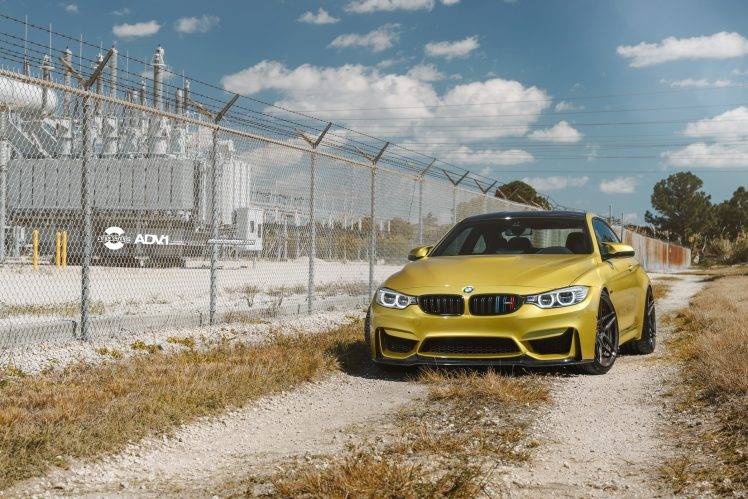 BMW, M4, BMW M4, ADV.1, ADV.1 Wheels, Austin Yellow HD Wallpaper Desktop Background