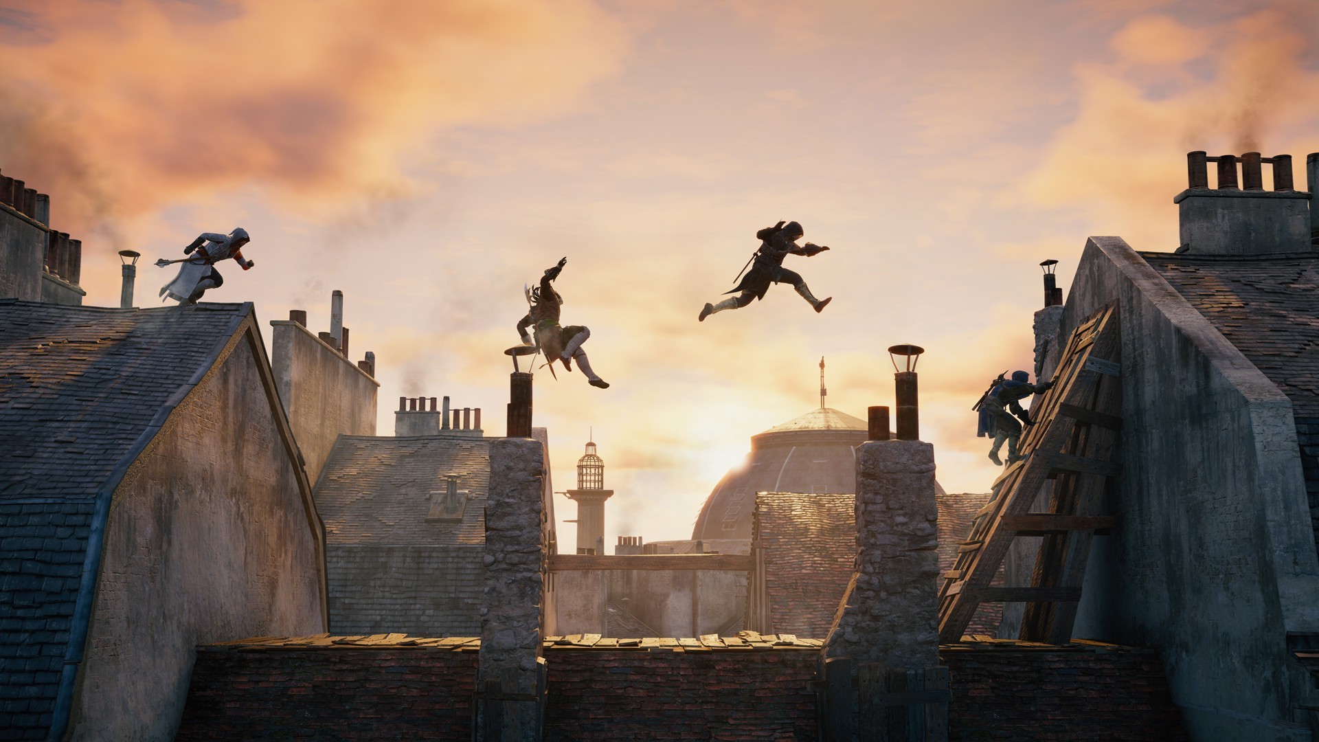 Assassins Creed, Video Games, Rooftops, Parkour, Sequence Photography Wallpaper