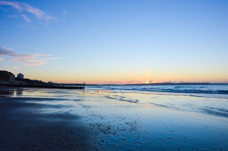 nature, Beach, Landscape, Coast, Sea, Waves, Sunset, Sky HD Wallpaper Desktop Background