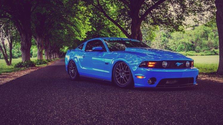 car, Ford Mustang, Blue Cars HD Wallpaper Desktop Background