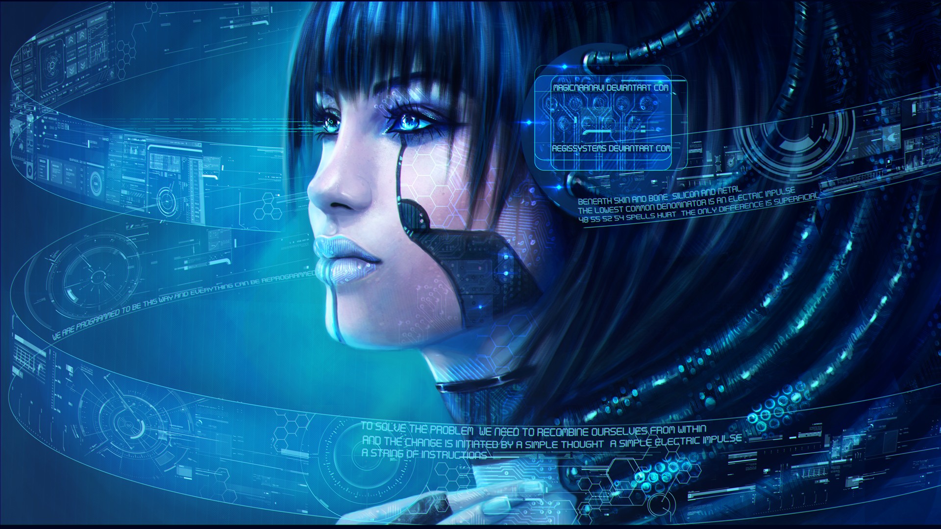 artwork, Video Games, Cyborg, Cortana, Halo, MagicnaAnavi Wallpaper
