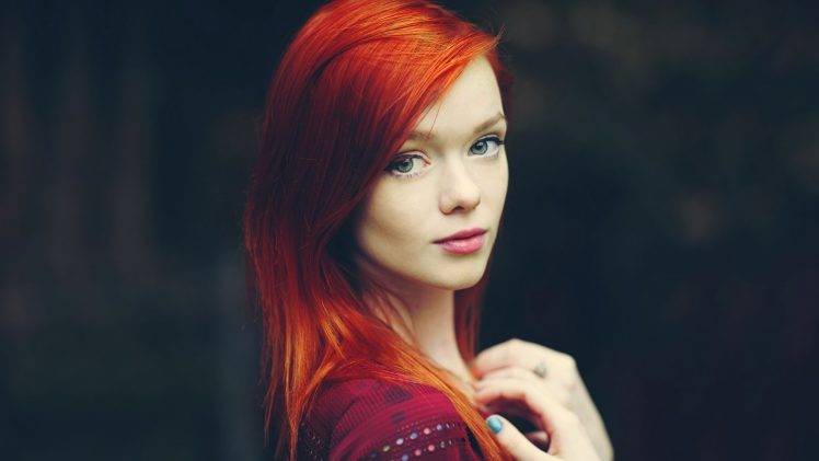 model, Women, Pale, Redhead, Green Eyes HD Wallpaper Desktop Background