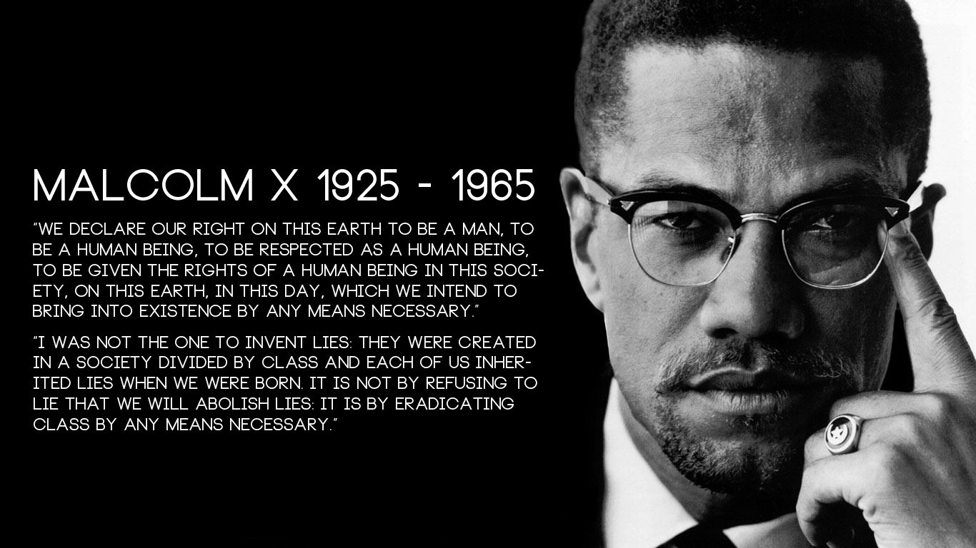 Malcolm X, Quote, Monochrome Wallpaper