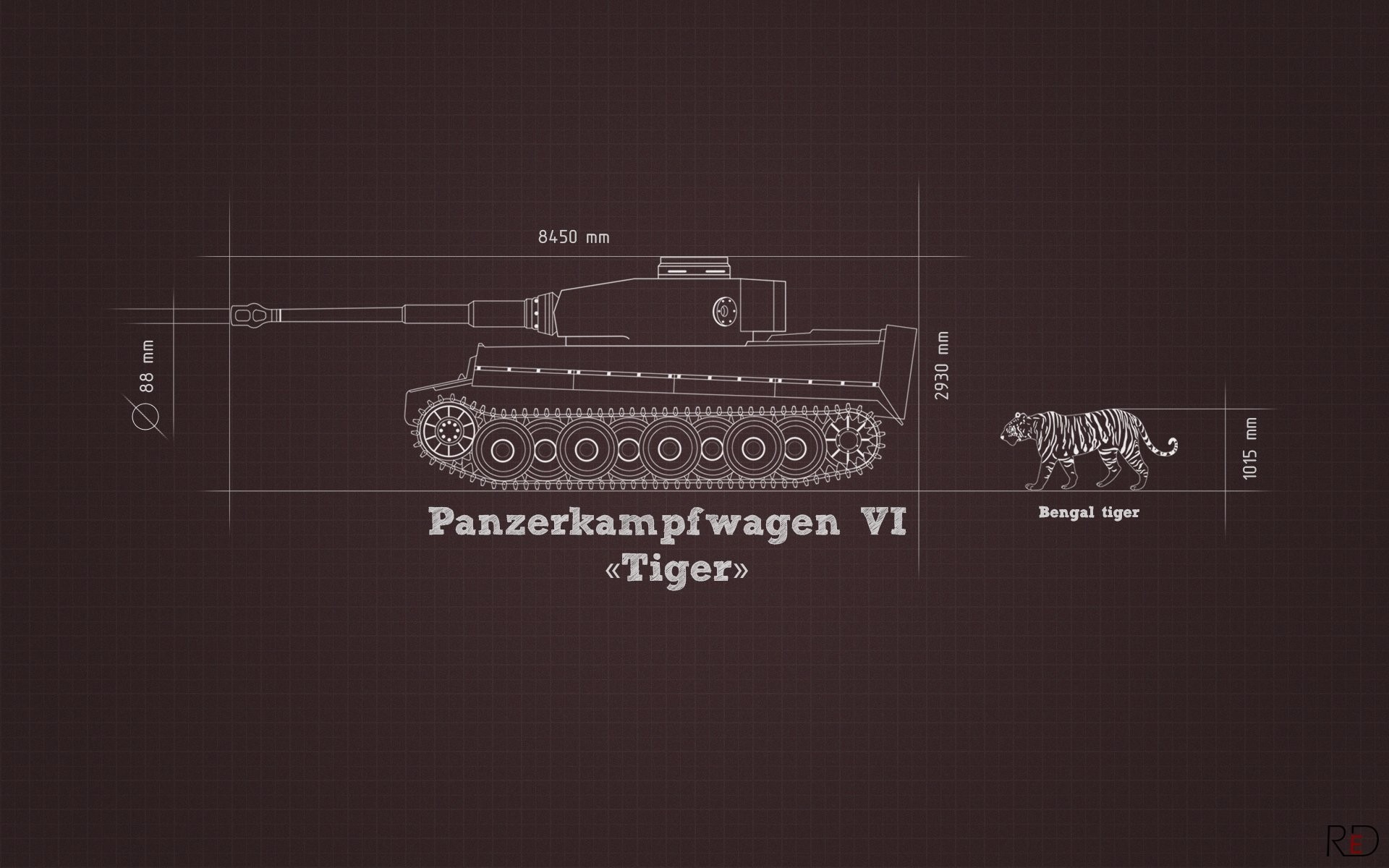 military, Blueprints, Tiger I Wallpaper