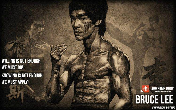 working Out, Bruce Lee, Quote, Motivational HD Wallpaper Desktop Background