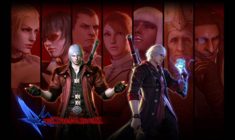 Devil May Cry, Devil May Cry 4, Video Games, Dante, Nero (character), Trish, Lady (Devil May Cry), Sanctus, Credo, Kyrie (character), Agnus, Gloria (Devil May Cry) HD Wallpaper Desktop Background