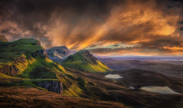 mountain, Clouds, Scotland, Cliff, Sunrise, Grass, Nature, Landscape, UK Wallpapers  HD / Desktop and Mobile Backgrounds