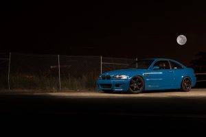 car, BMW, Blue Cars, Moon