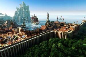 Minecraft, Video Games, WesterosCraft, House Lannister, A Song Of Ice And Fire, Render