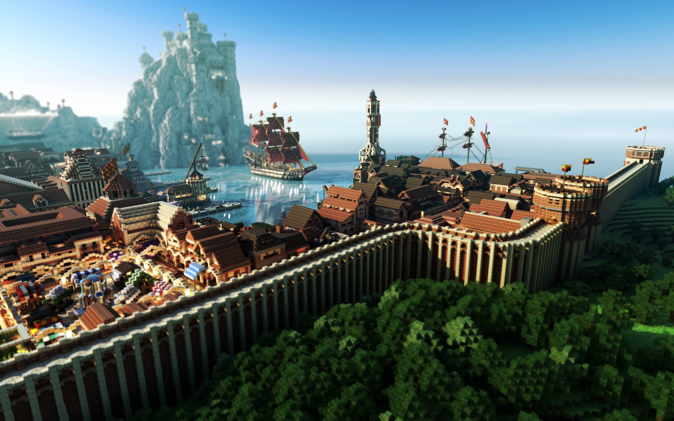 Minecraft, Video Games, WesterosCraft, House Lannister, A Song Of Ice And Fire, Render Wallpaper