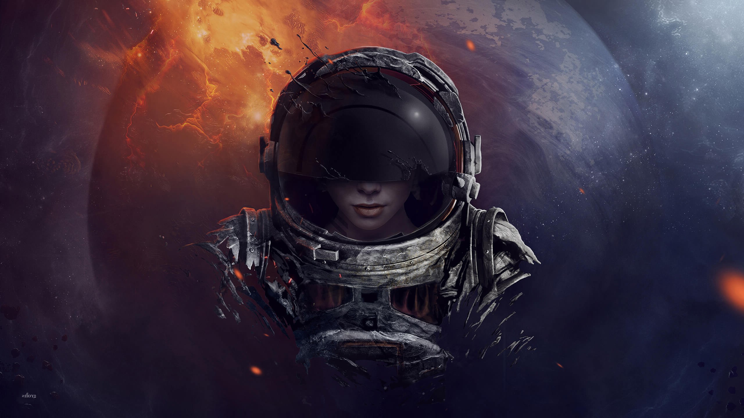 colorful, Spacesuit, Astronaut, Planet, Abstract Wallpaper