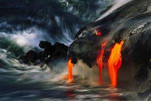 lava, Volcano, Sea, Hawaii, Island, Nature, Landscape