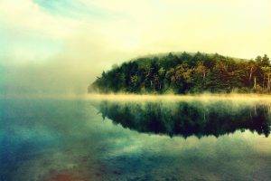 landscape, Mist, Nature, Lake, Forest