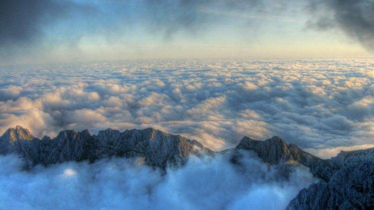 landscape, Nature, Mist, Mountain, Clouds HD Wallpaper Desktop Background