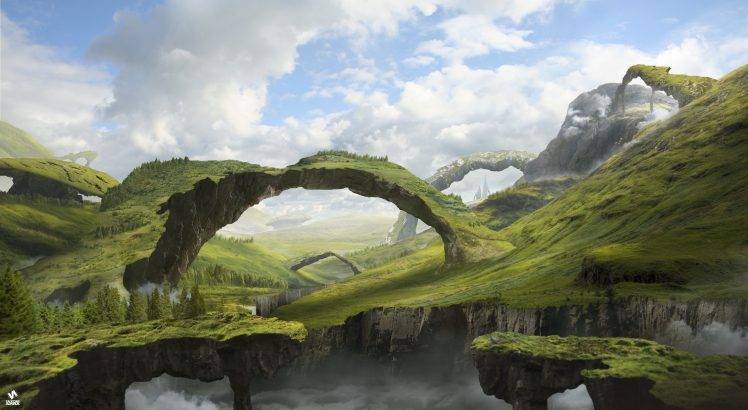 fantasy Art, Landscape, Arch HD Wallpaper Desktop Background