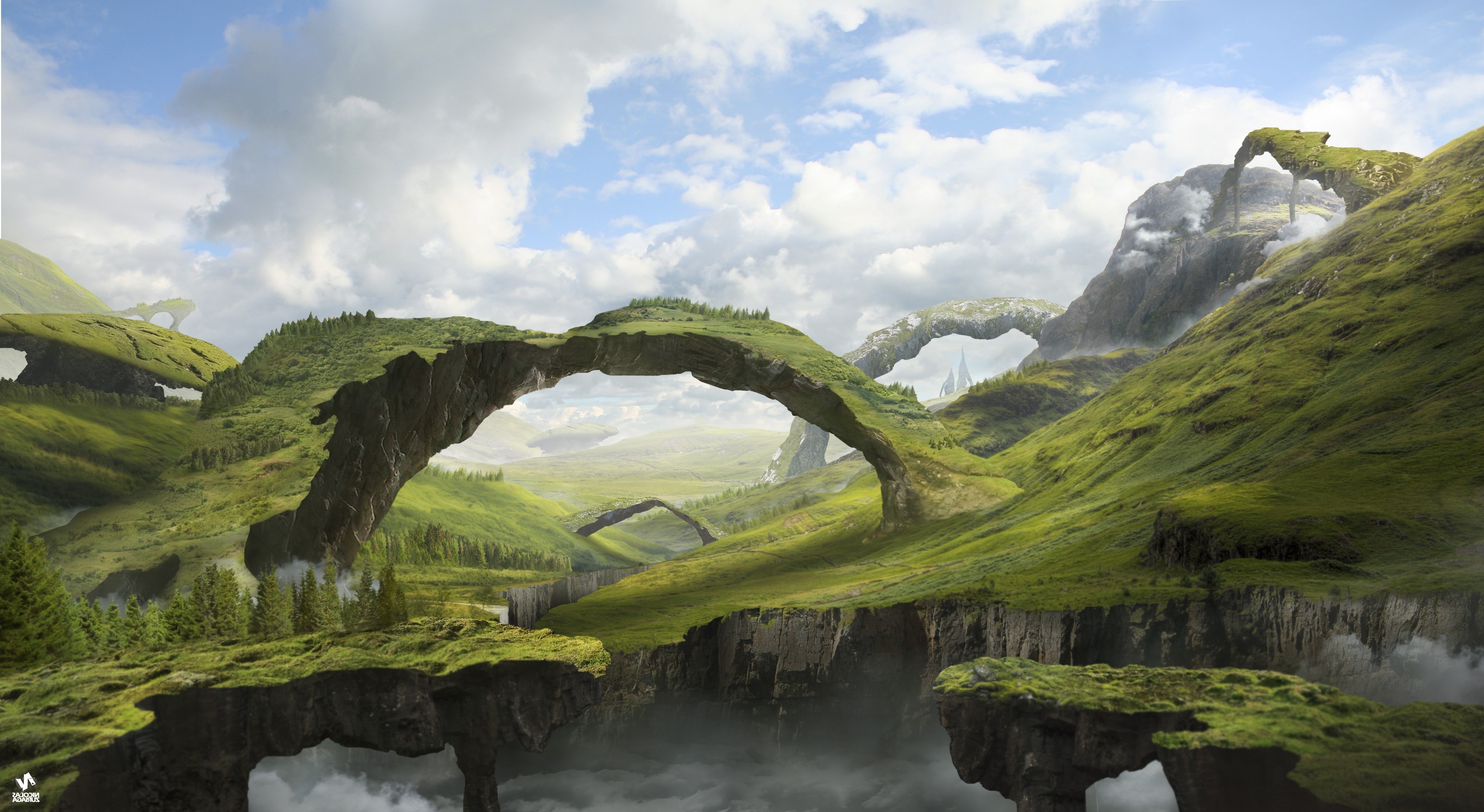 simple fantasy landscape