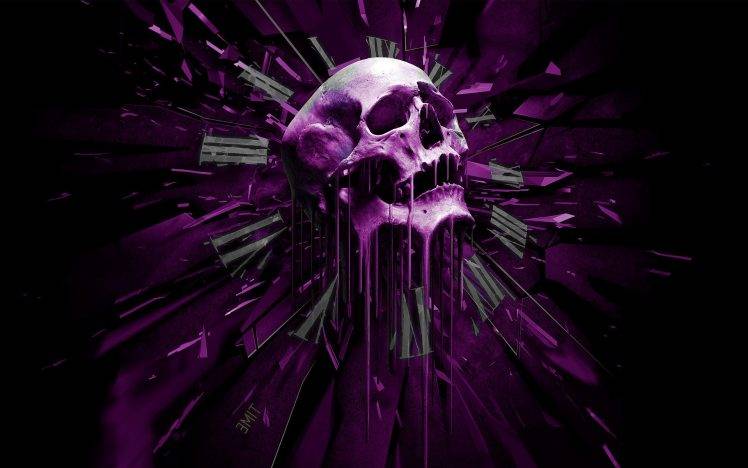 abstract, Skull, Purple HD Wallpaper Desktop Background