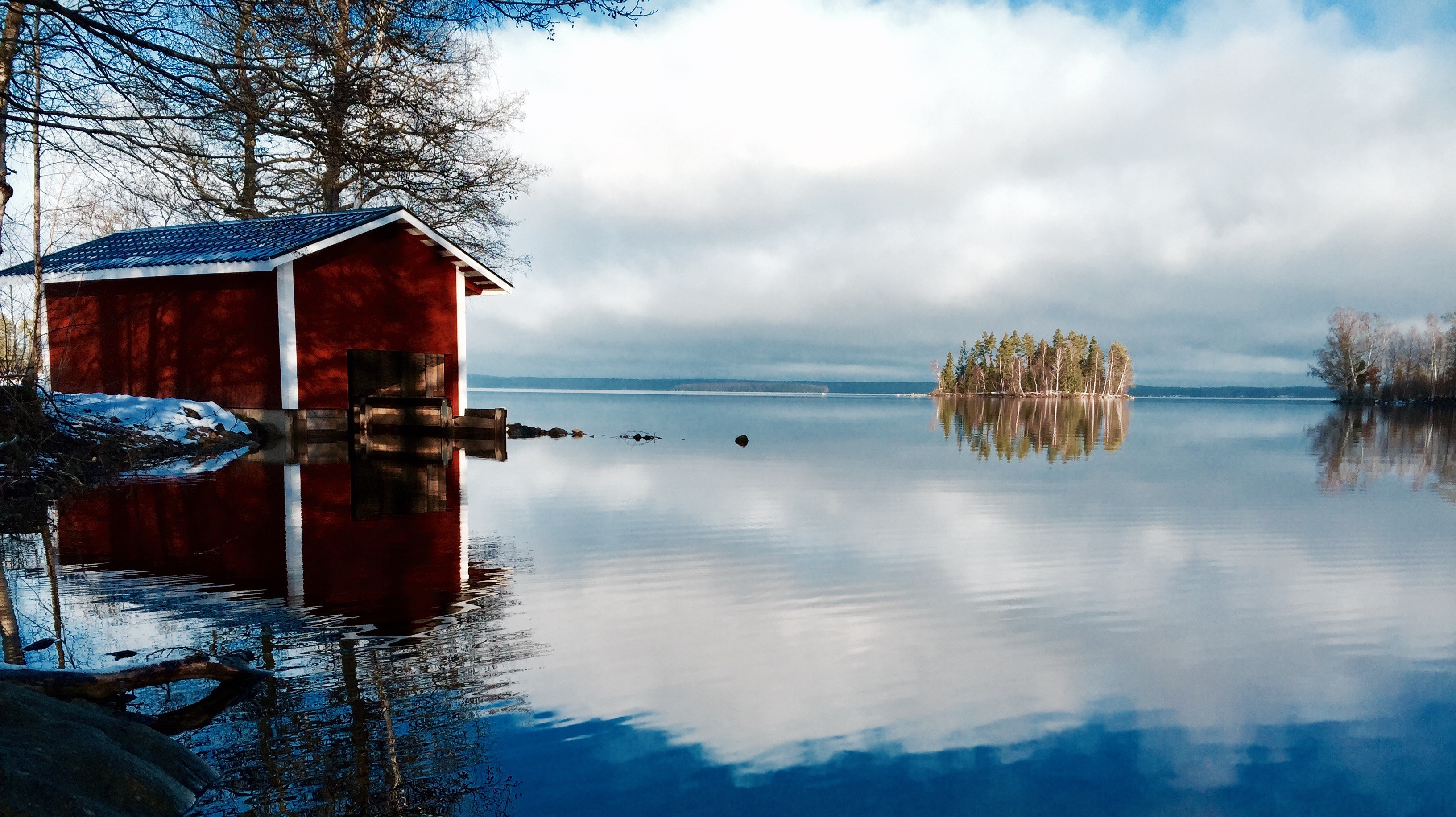 nature, Landscape, Lake, Cabin, Reflection Wallpaper