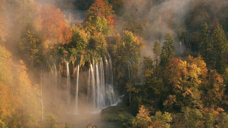 nature, Landscape, Waterfall, Forest, Trees HD Wallpaper Desktop Background