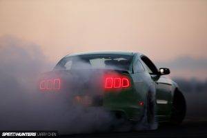 Ford Mustang, Green, Smoke