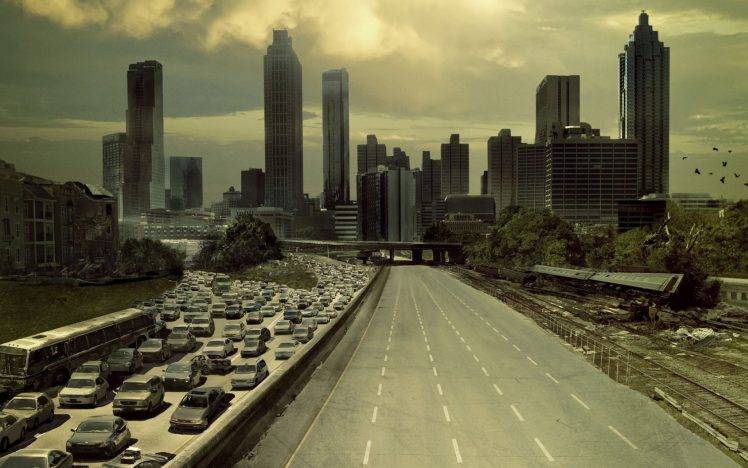 city, Road, Car, Destruction, The Walking Dead HD Wallpaper Desktop Background