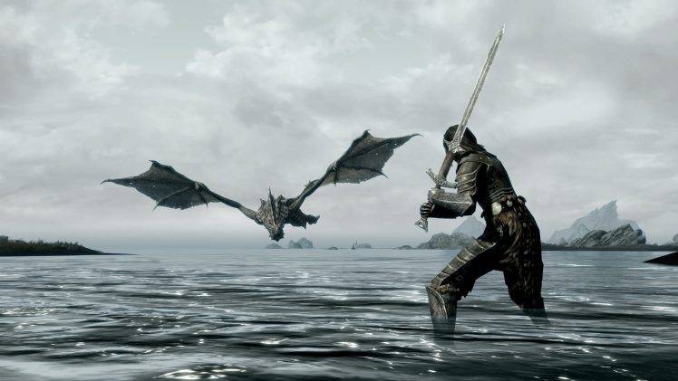 The Elder Scrolls V: Skyrim, Dragon, Video Games HD Wallpaper Desktop Background