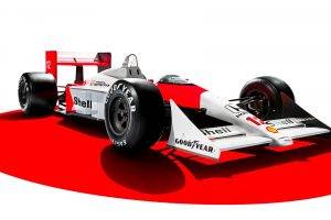 race Cars, Formula 1, McLaren F1, Honda, CGI, White Background, McLaren MP4 4, 1988, Ayrton Senna, Legends, 3D